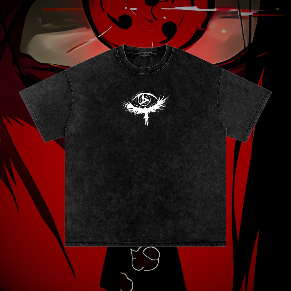 Uchiha Itachi Vintage Washed Heavyweight Graphic Shirt