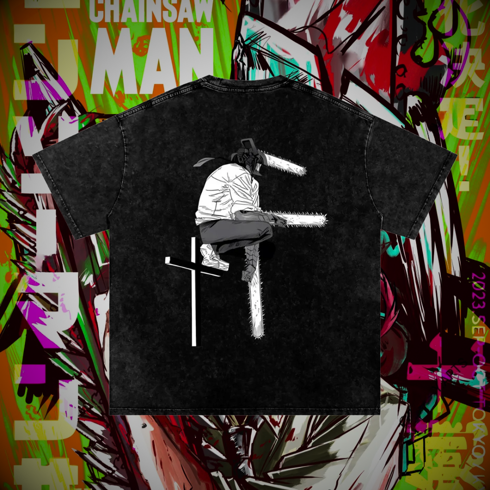 Chainsawman Vintage Washed Heavyweight Graphic Shirt