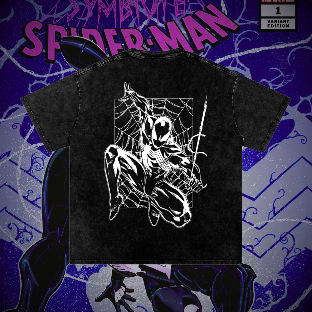 Symbiote Spiderman Design 3 Vintage Heavyweight Graphic Shirt