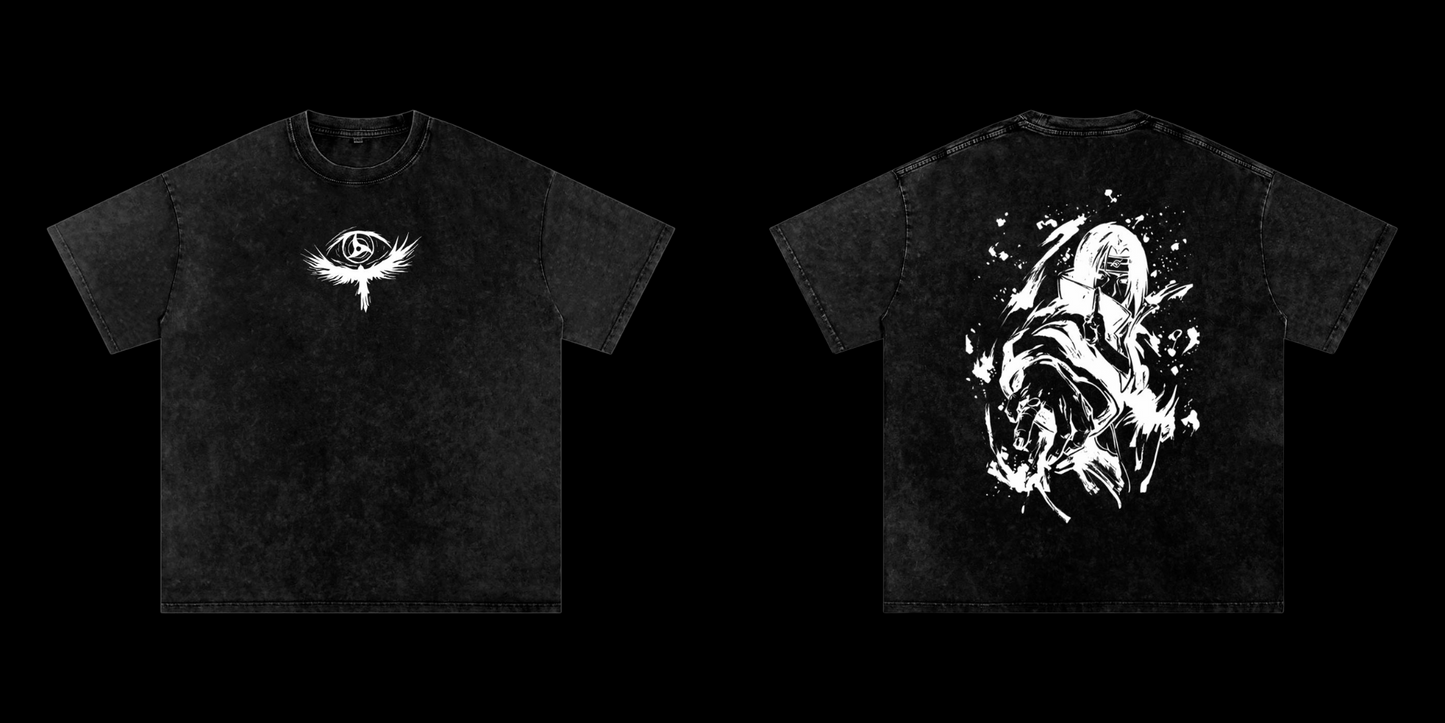 Uchiha Itachi Vintage Washed Heavyweight Graphic Shirt