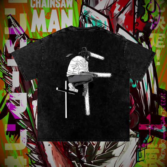 Chainsawman Vintage Washed Heavyweight Graphic Shirt