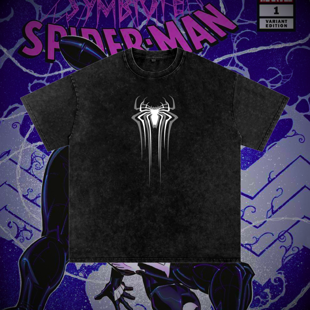 Symbiote Spiderman Design 3 Vintage Heavyweight Graphic Shirt