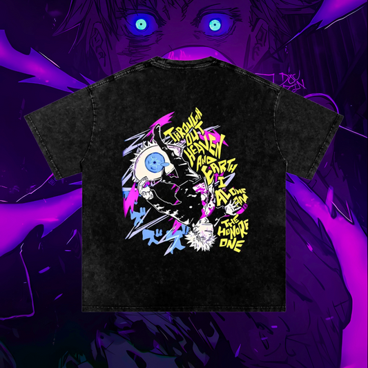 Gojo Honored One Vintage Washed Heavyweight Graphic Shirt
