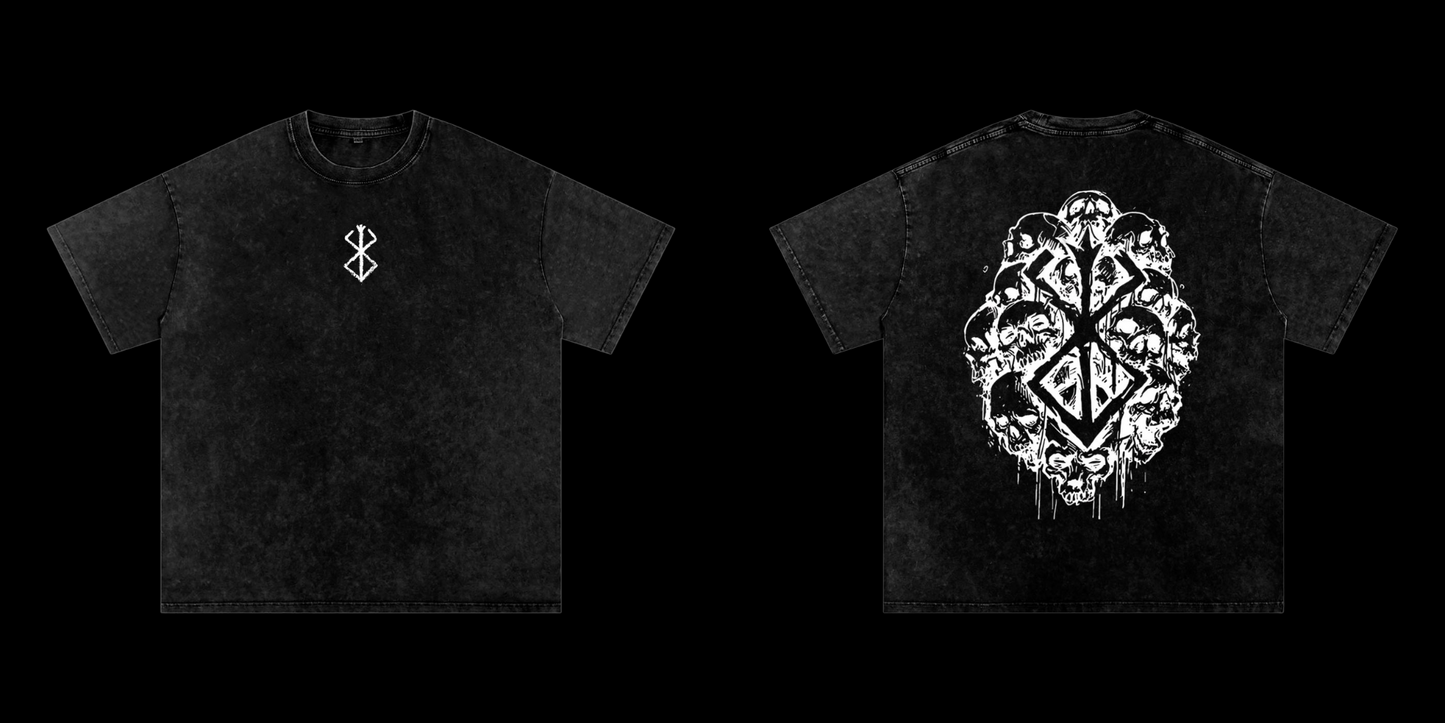 Berserk Pile of Skulls Vintage Washed Heavyweight Lifting Shirt