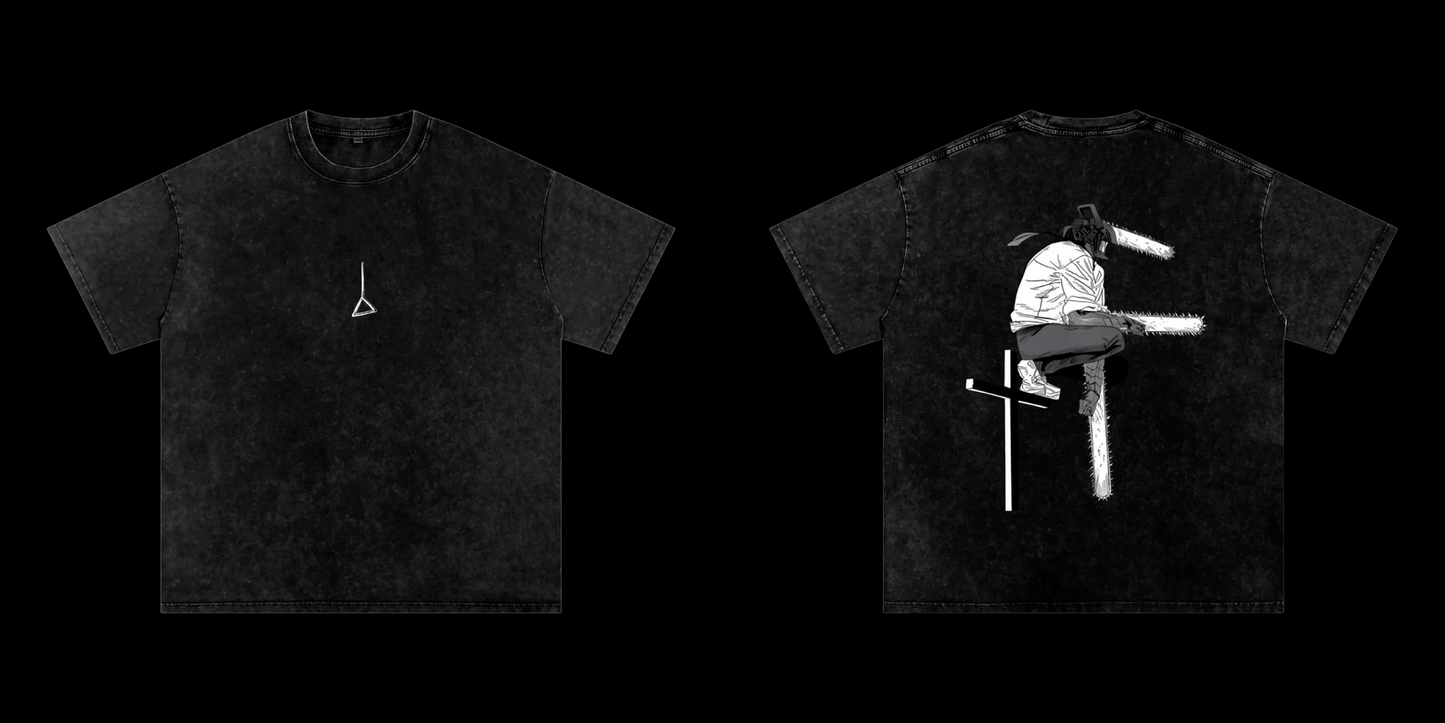 Chainsawman Vintage Washed Heavyweight Graphic Shirt